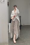 Marc le bihan long -sleeved big collar fried shirt 2611 white